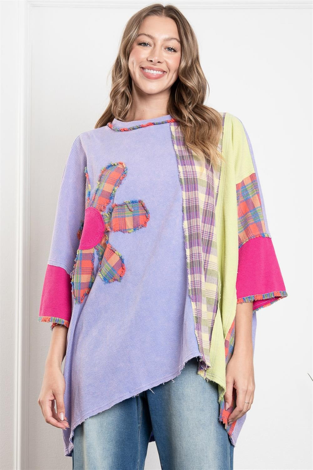 Periwinkle daisy patch top Blue velvet