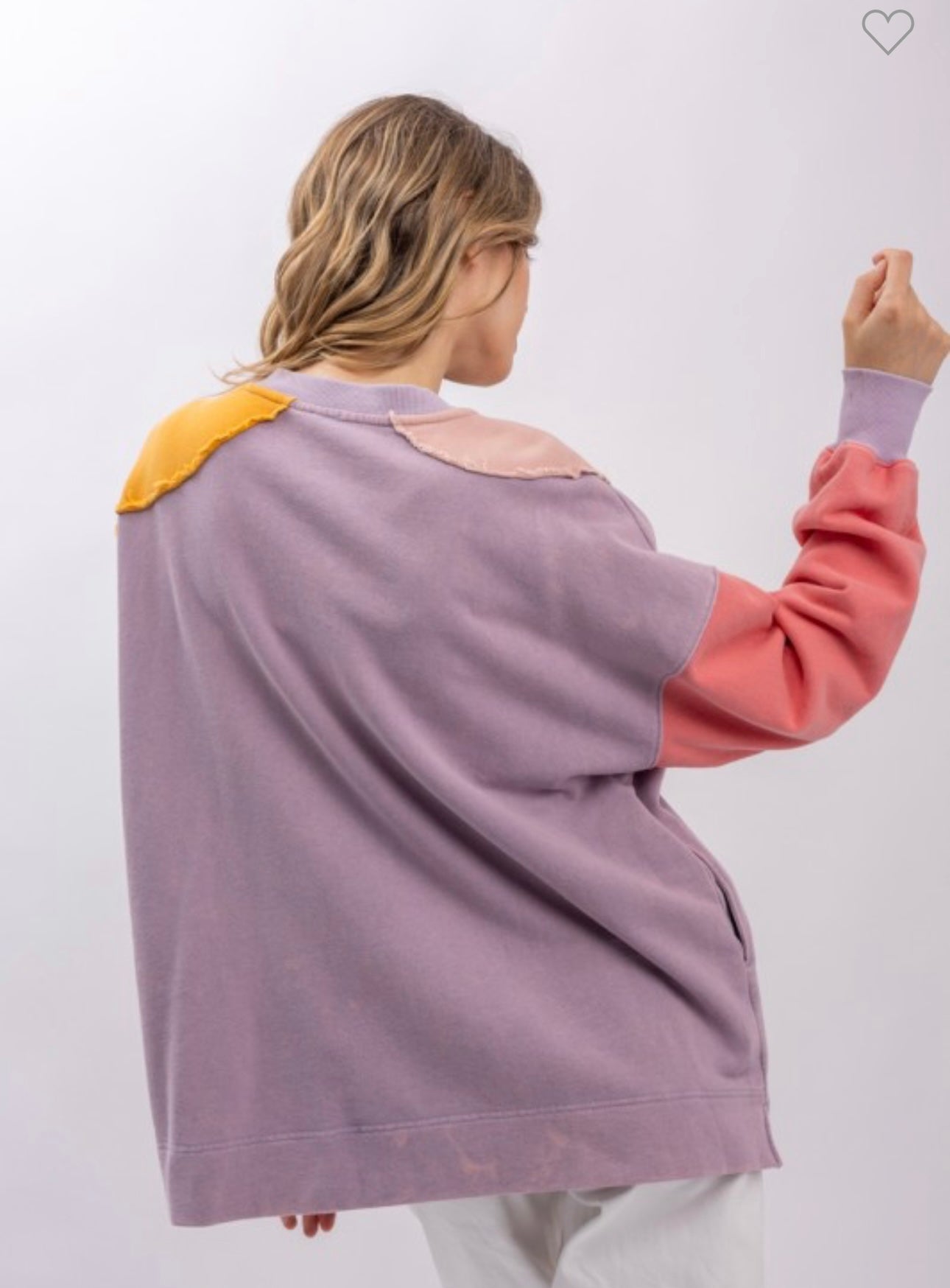 Blue velvet Oversized flower patch sweatshirt