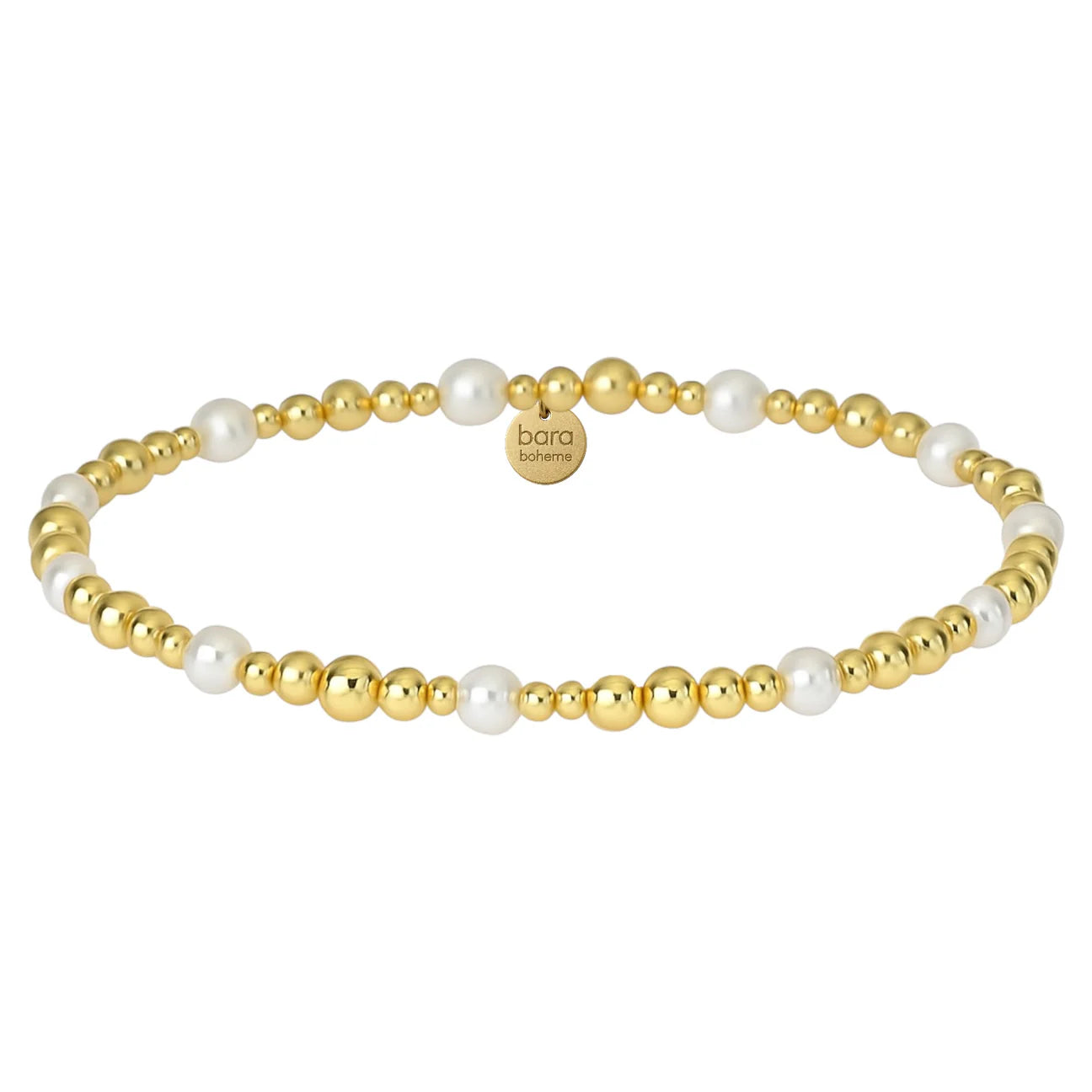 HEATHER | GOLD FILLED BEADED BRACELET WITH PEARLS