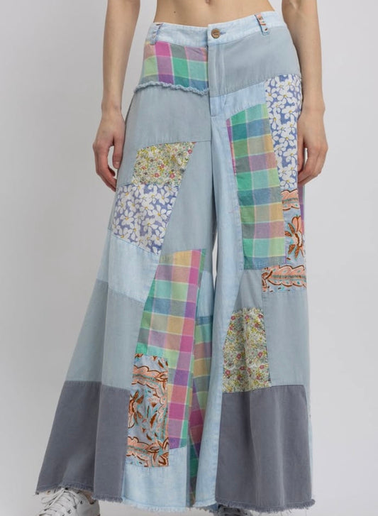 Blue Velvet patch pants