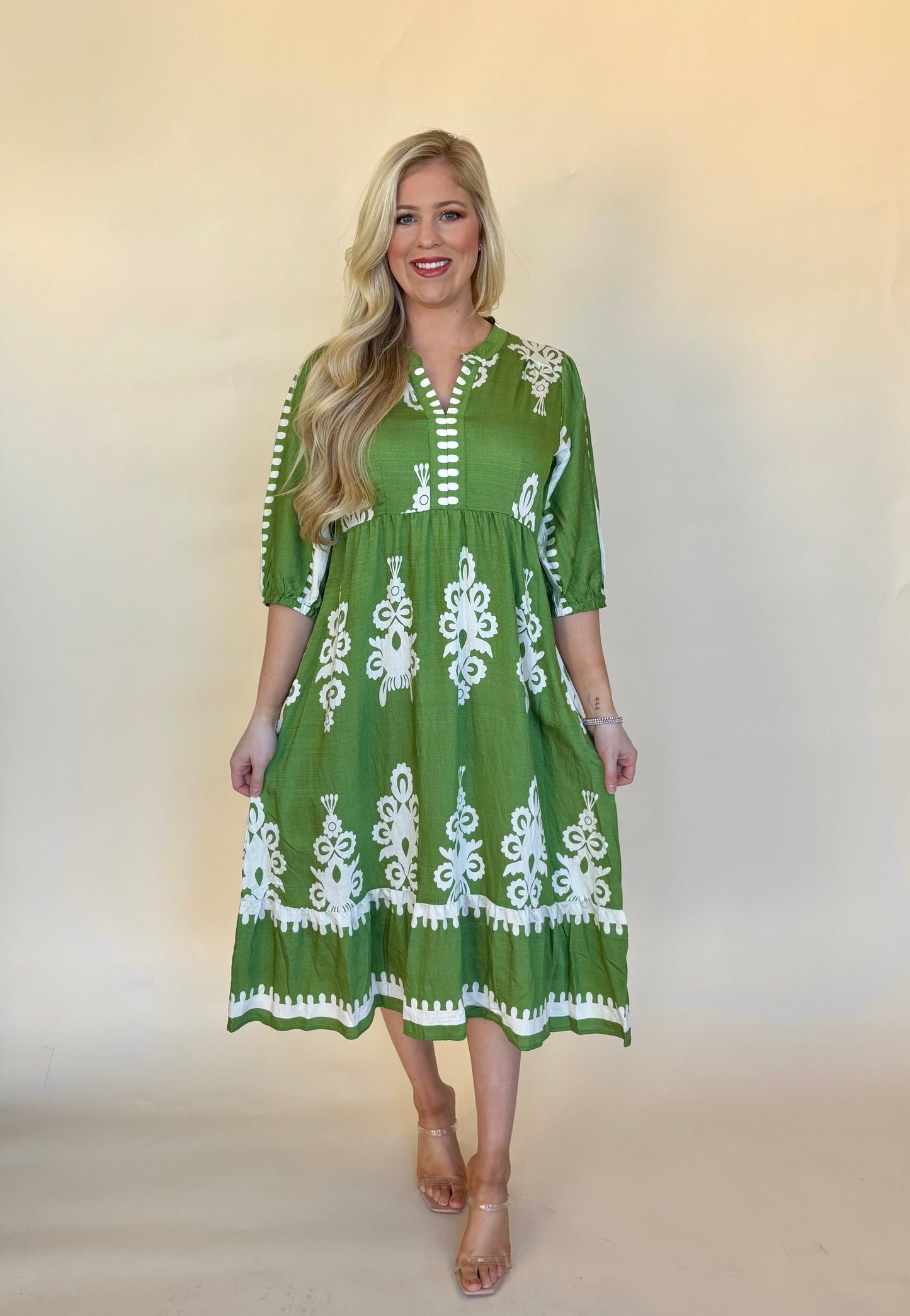 Umgee Kelly green midi dress