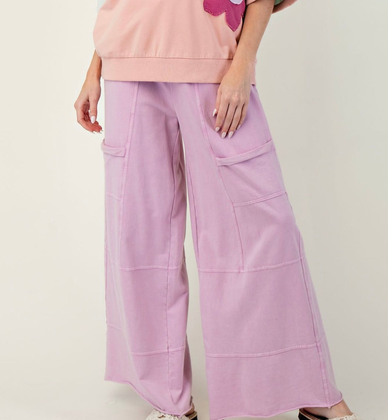 Easel mineral wash knit drawstring pants