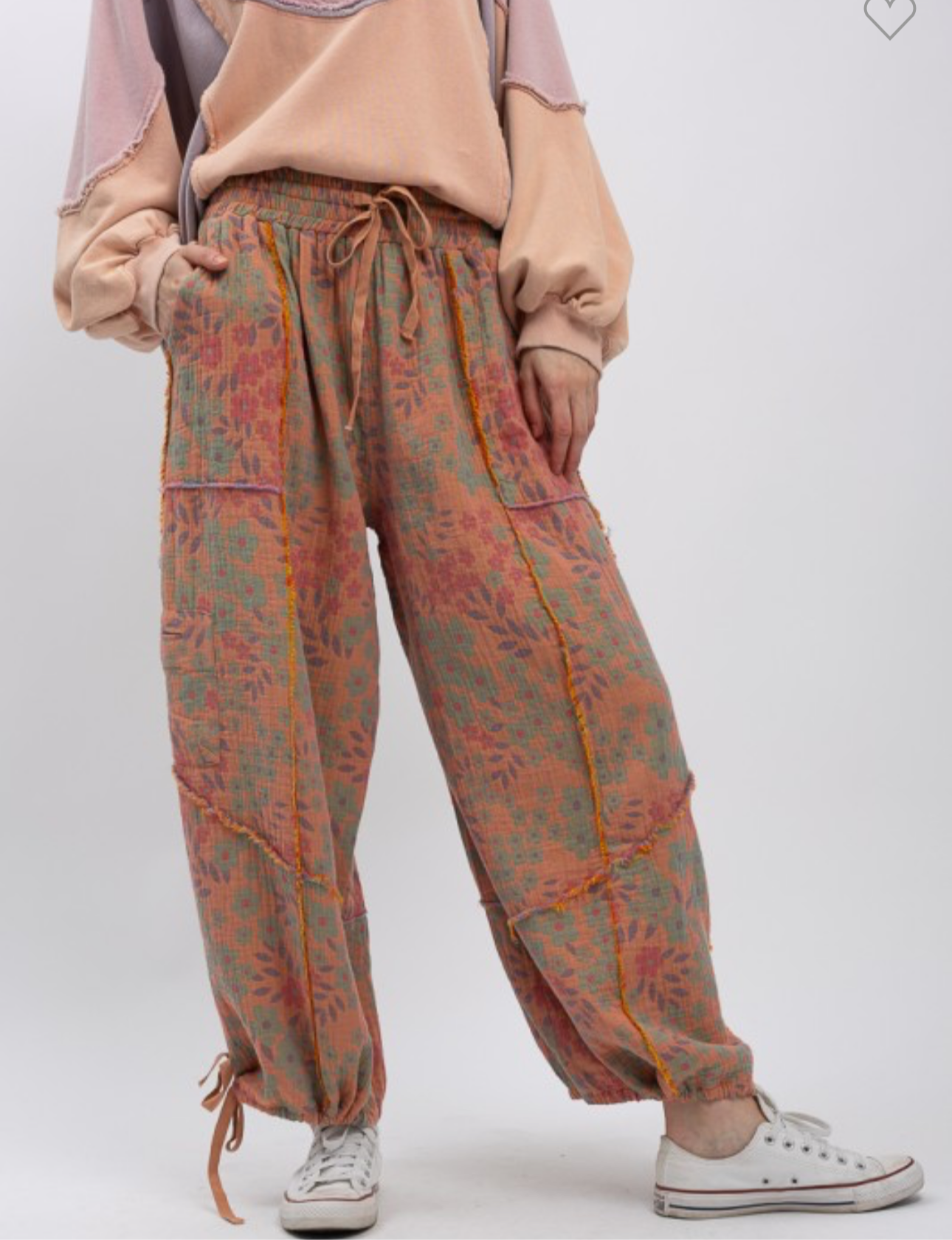 Blue velvet draw string jogger pants