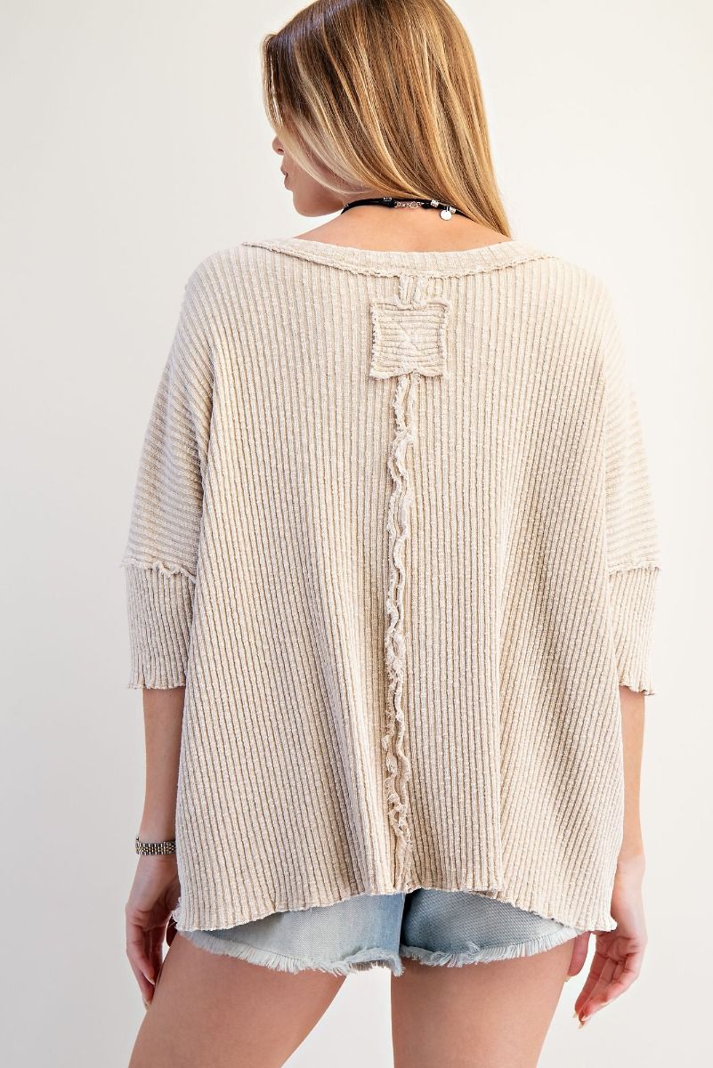 Easel waffle knit tops