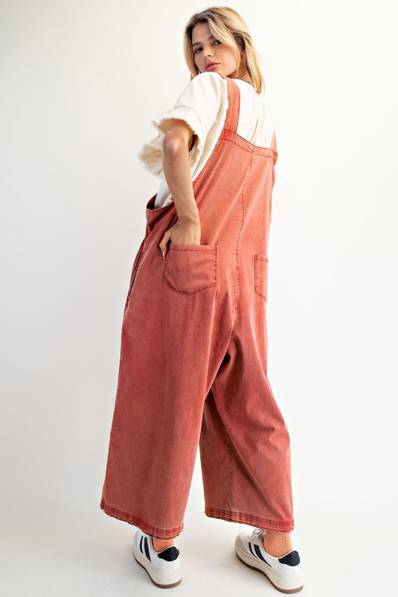Easel patchwork denim overalls