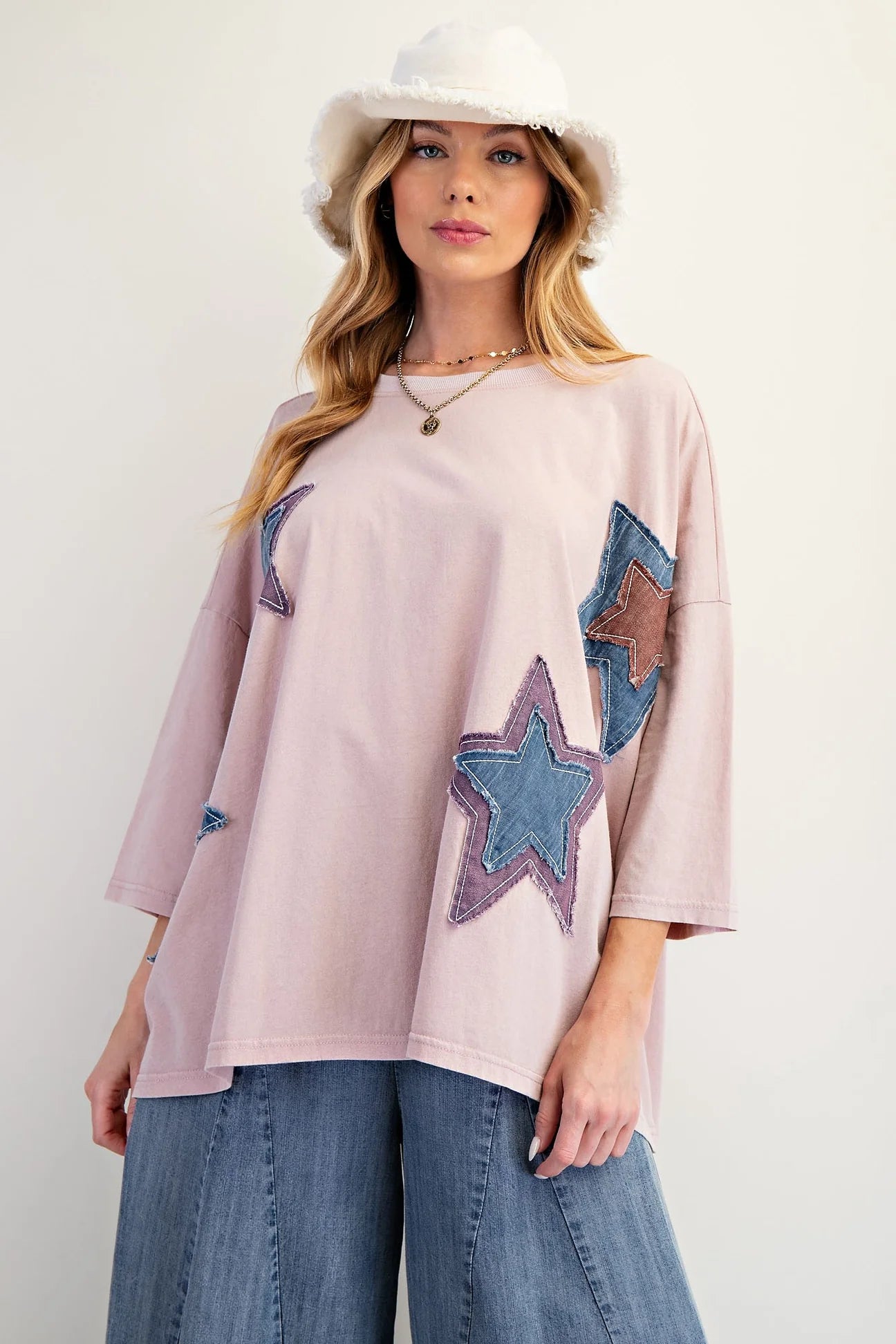 Easel star patch oversized top