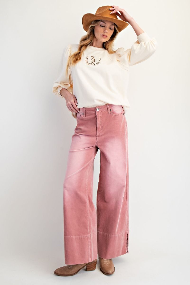 Easel corduroy wide leg pants