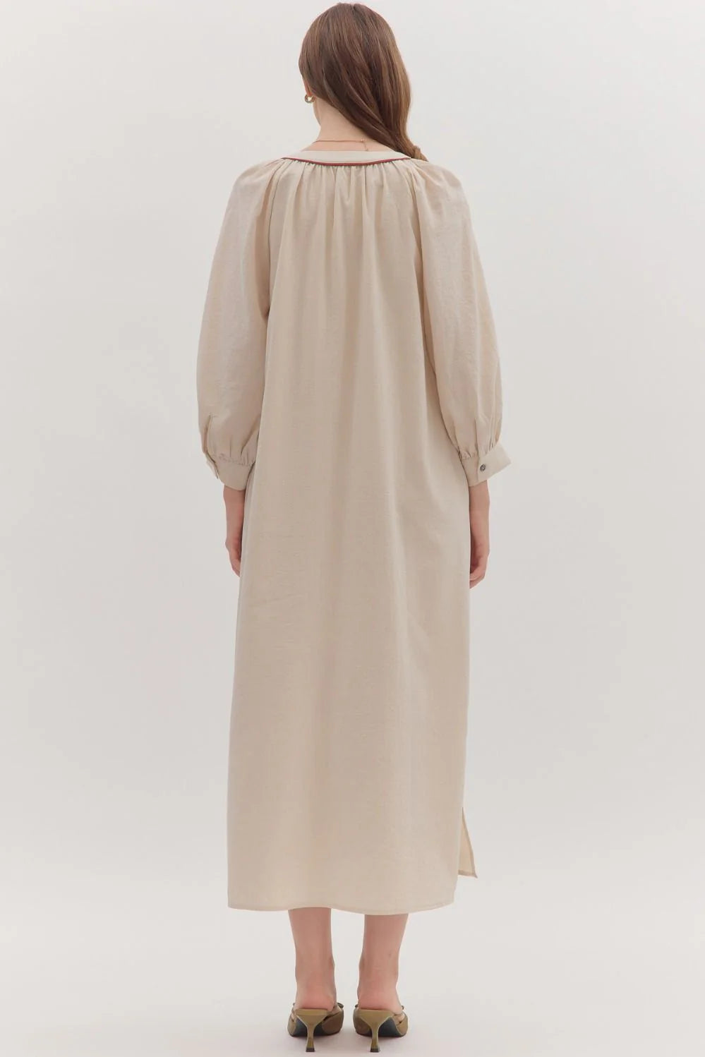 Entro embroidered midi dress