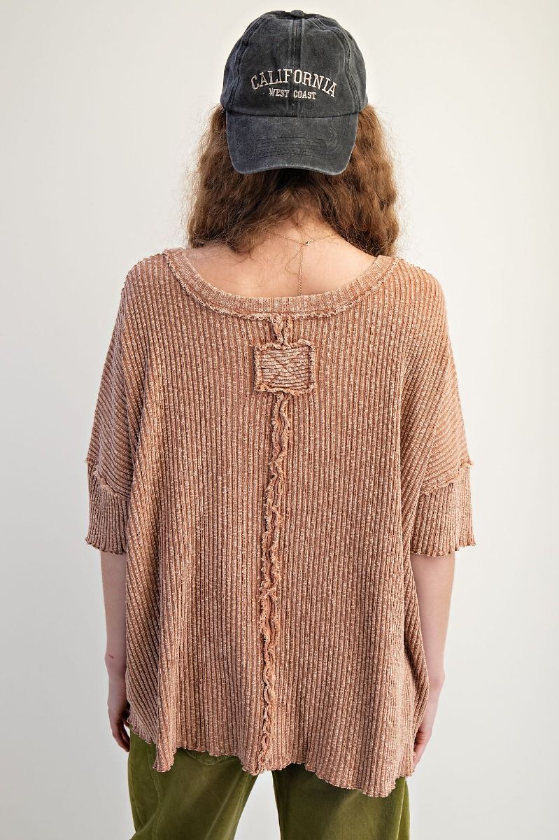 Easel waffle knit tops