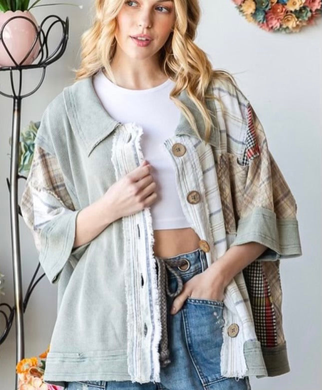Oli and Hali button down top