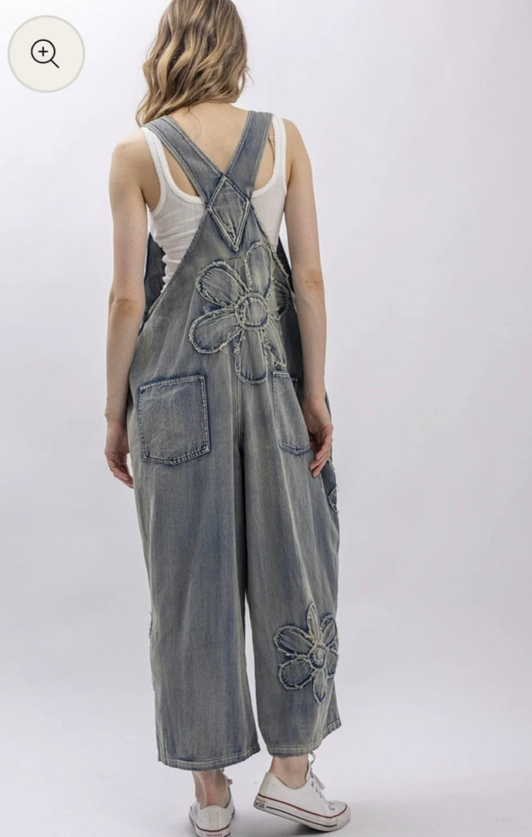Blue velvet denim patchwork overalls