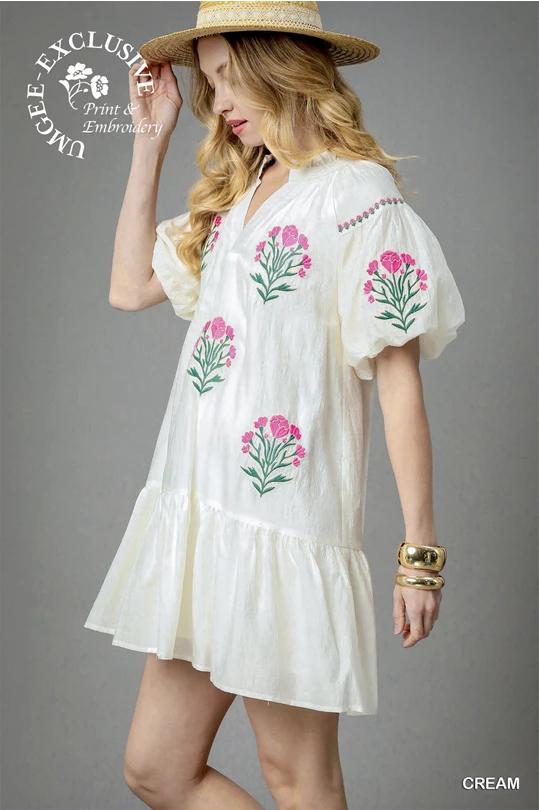 Umgee floral embroidered dress