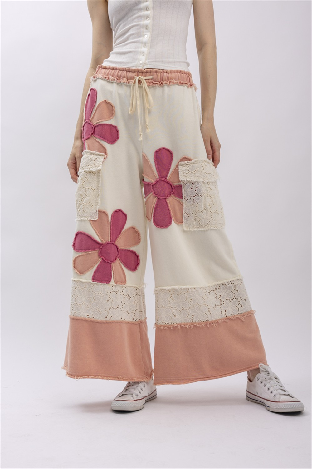 Blue velvet flower patch knit set