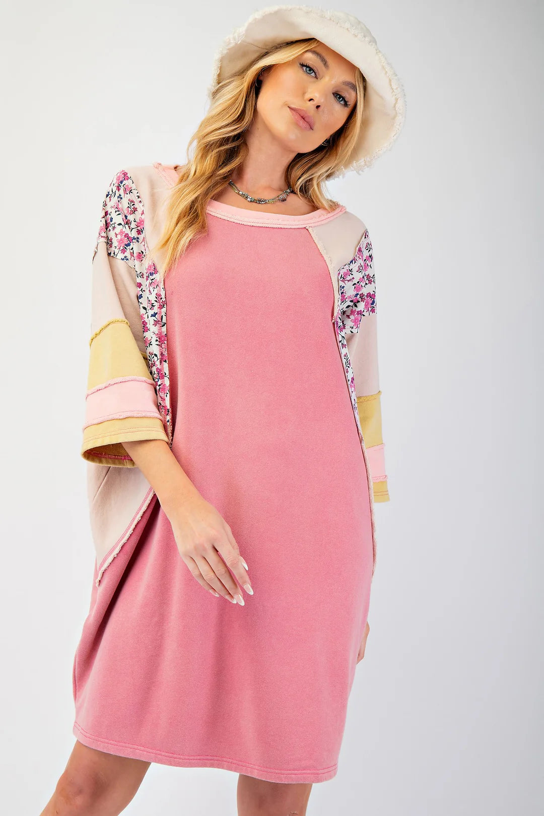 Easel mineral wash sweatshirt dress