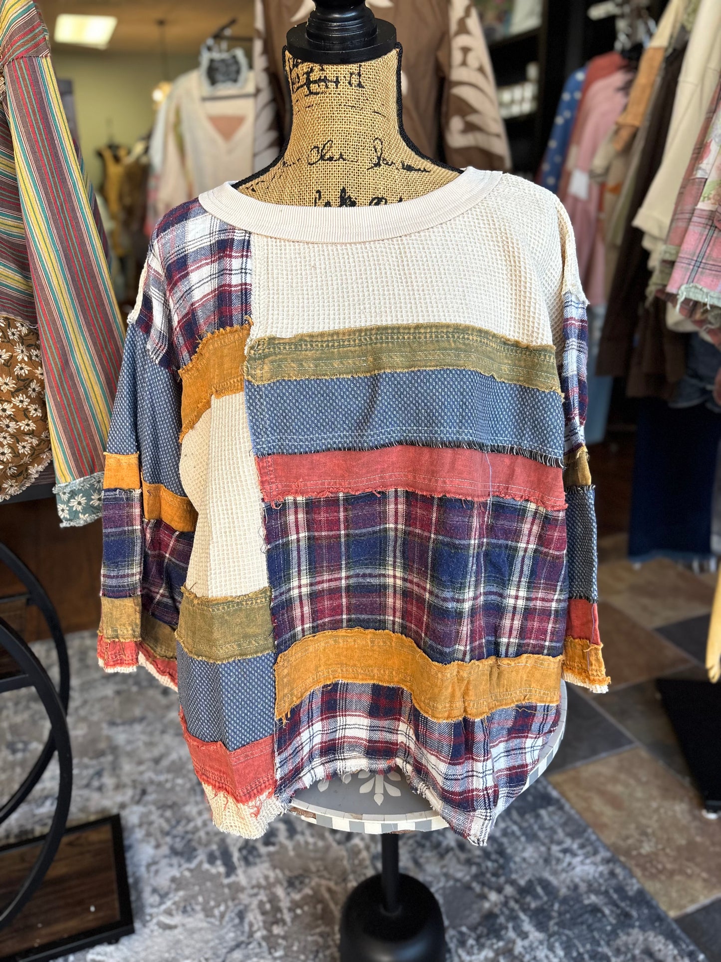 Oli and Hali Autumn breeze waffle knit pullover