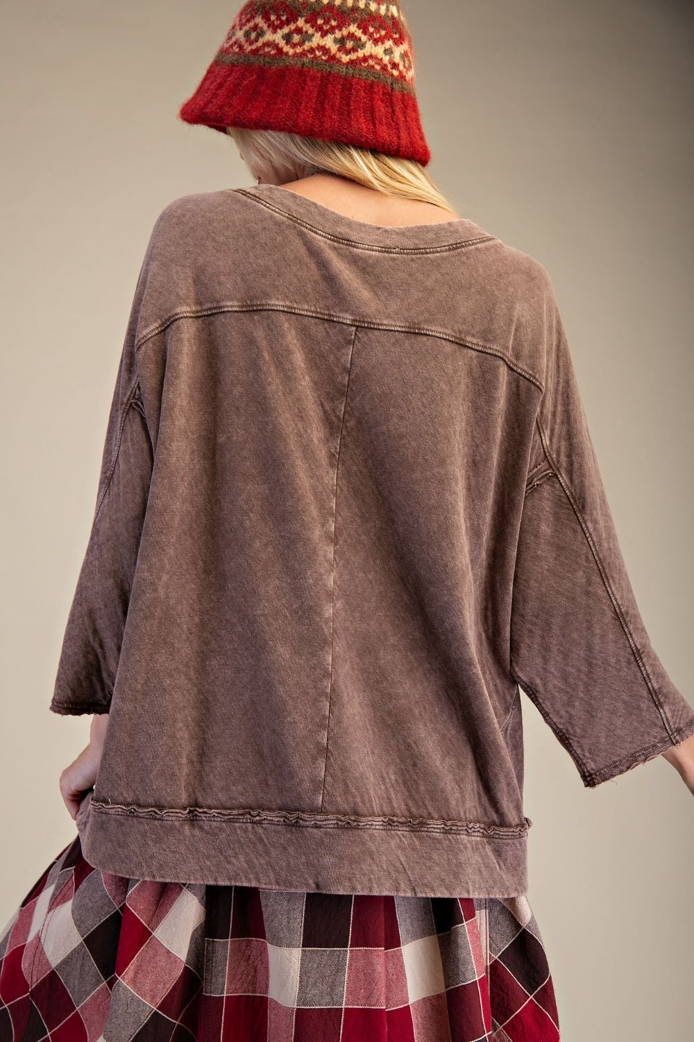 EASEL WASHED COTTON GAUZE BOXY TOP