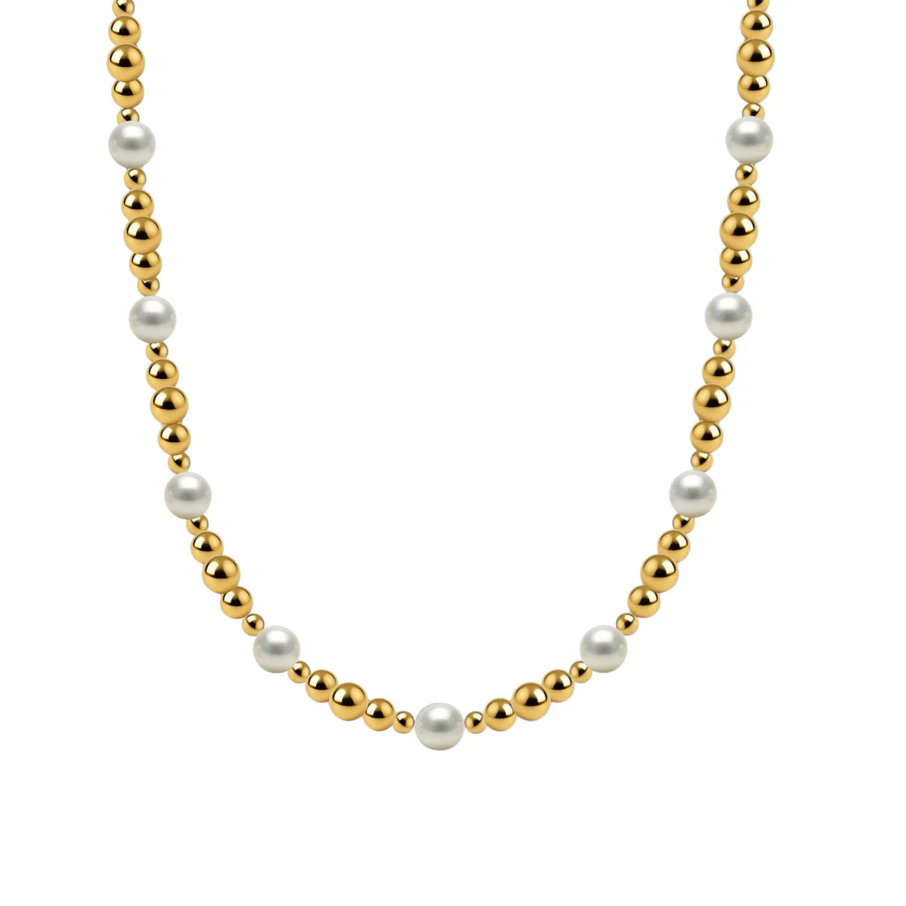 HEATHER | GOLD FILLED BEADED NECKLACE WITH PEARLS