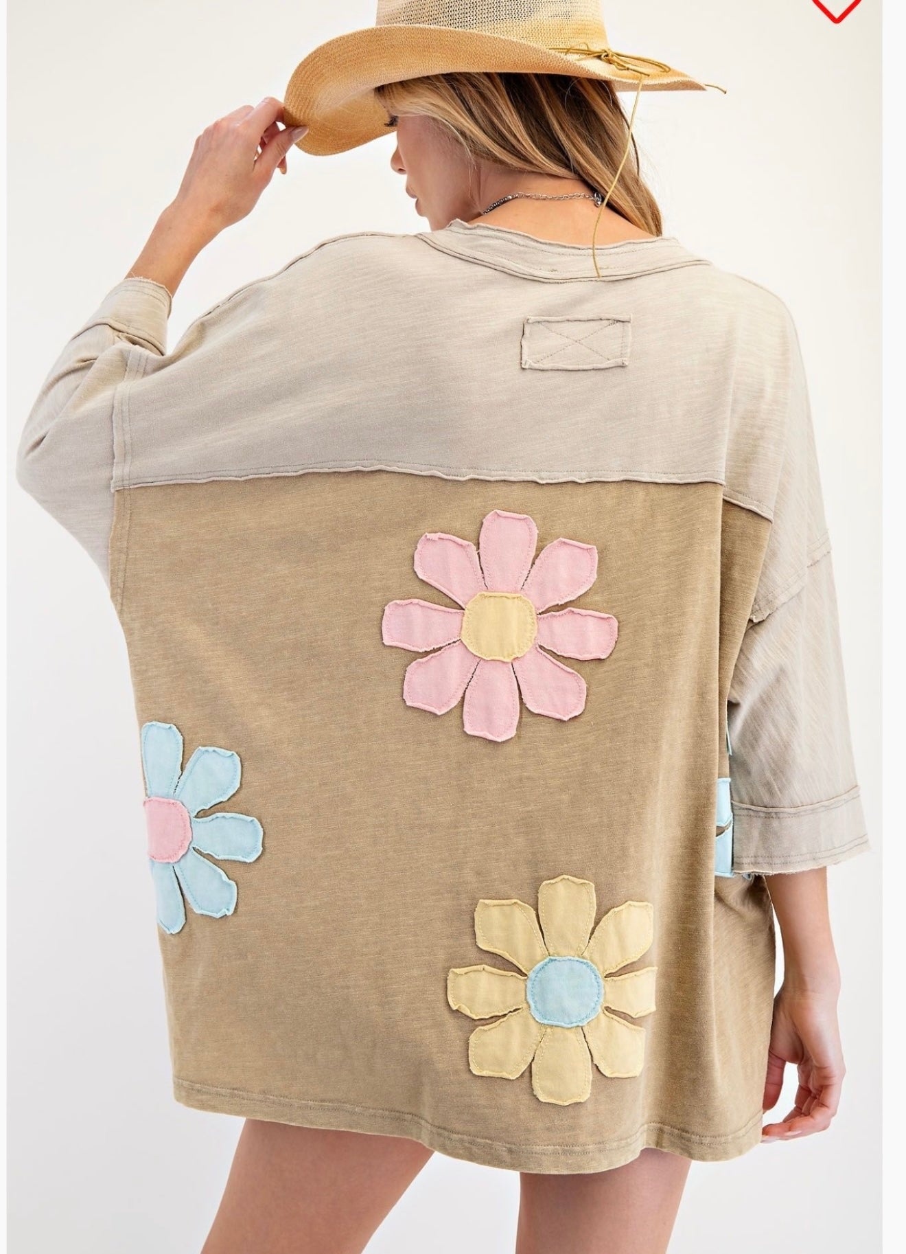 Easel patchwork pullover tops