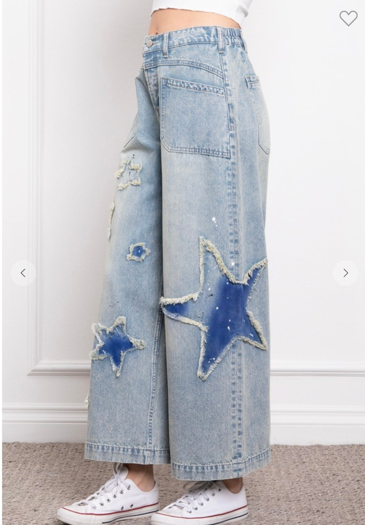 Blue velvet star and moon jeans