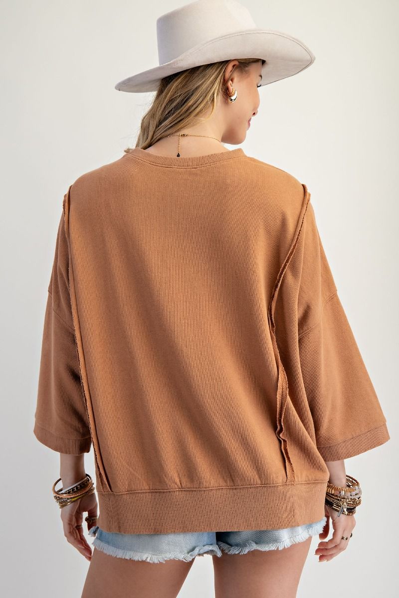 Easel bow patch sweater top