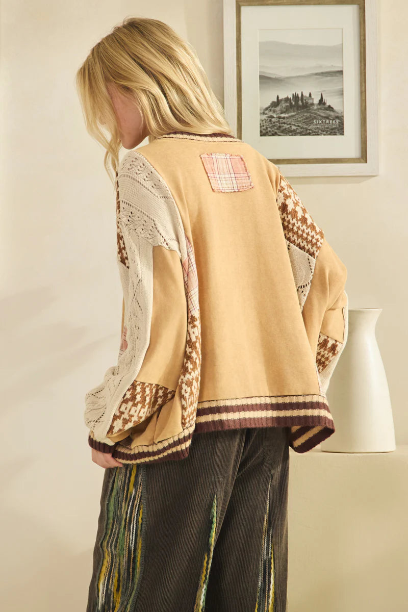 Oli and Hali sweater mix fabric sweatshirt