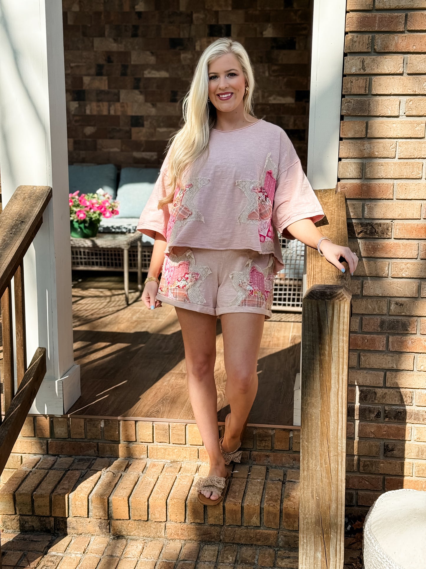 Oli and Hali patchwork short set