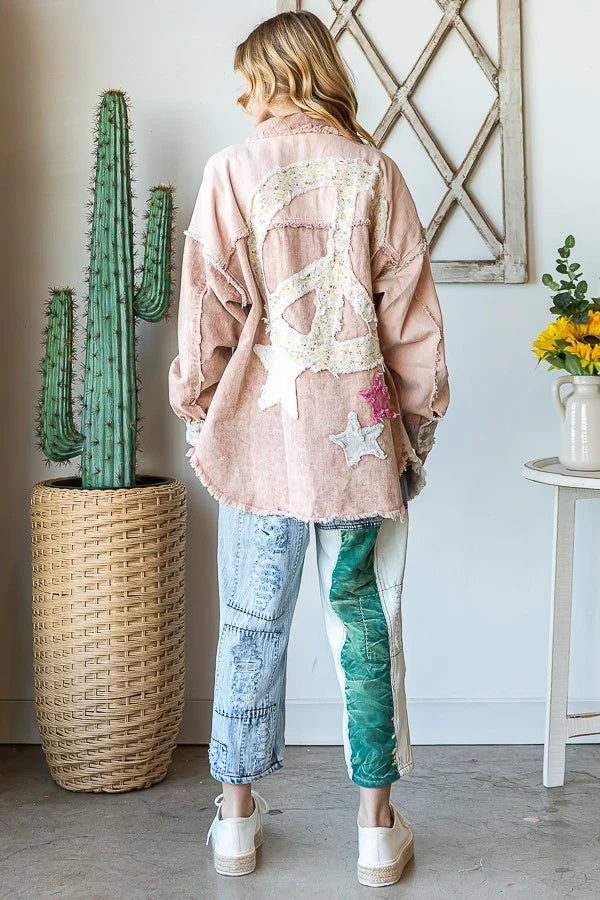 Oli and Hali peace & stars jacket