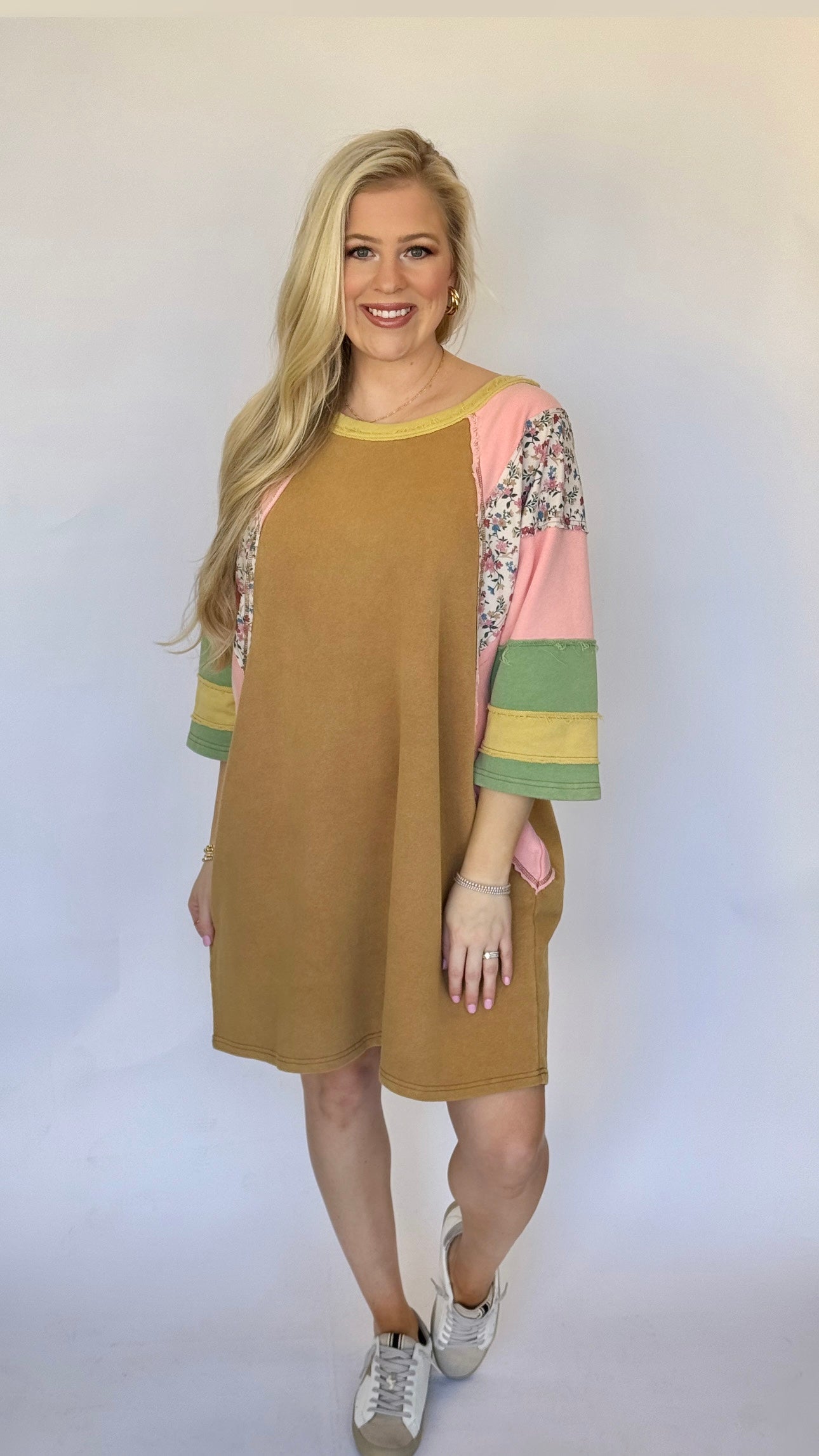Easel mineral wash sweatshirt dress