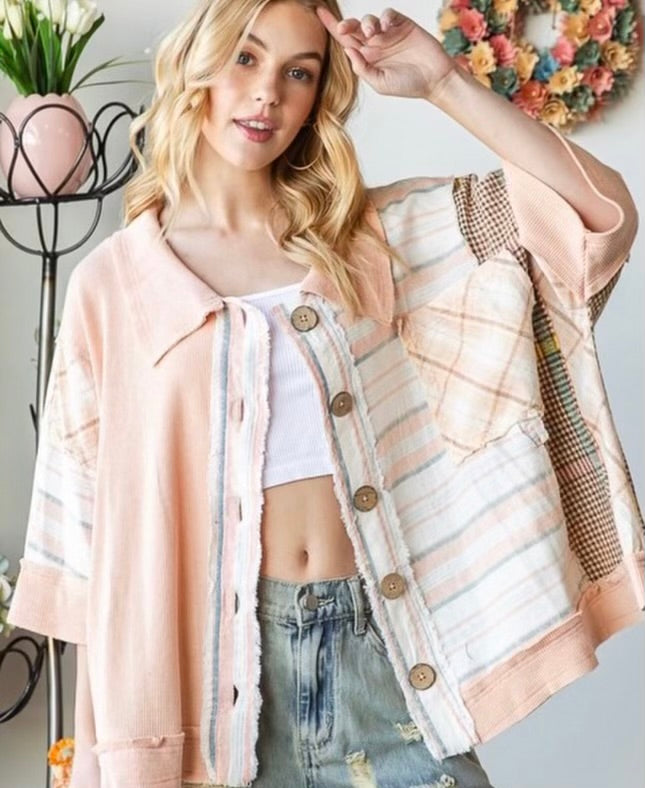 Oli and Hali button down top