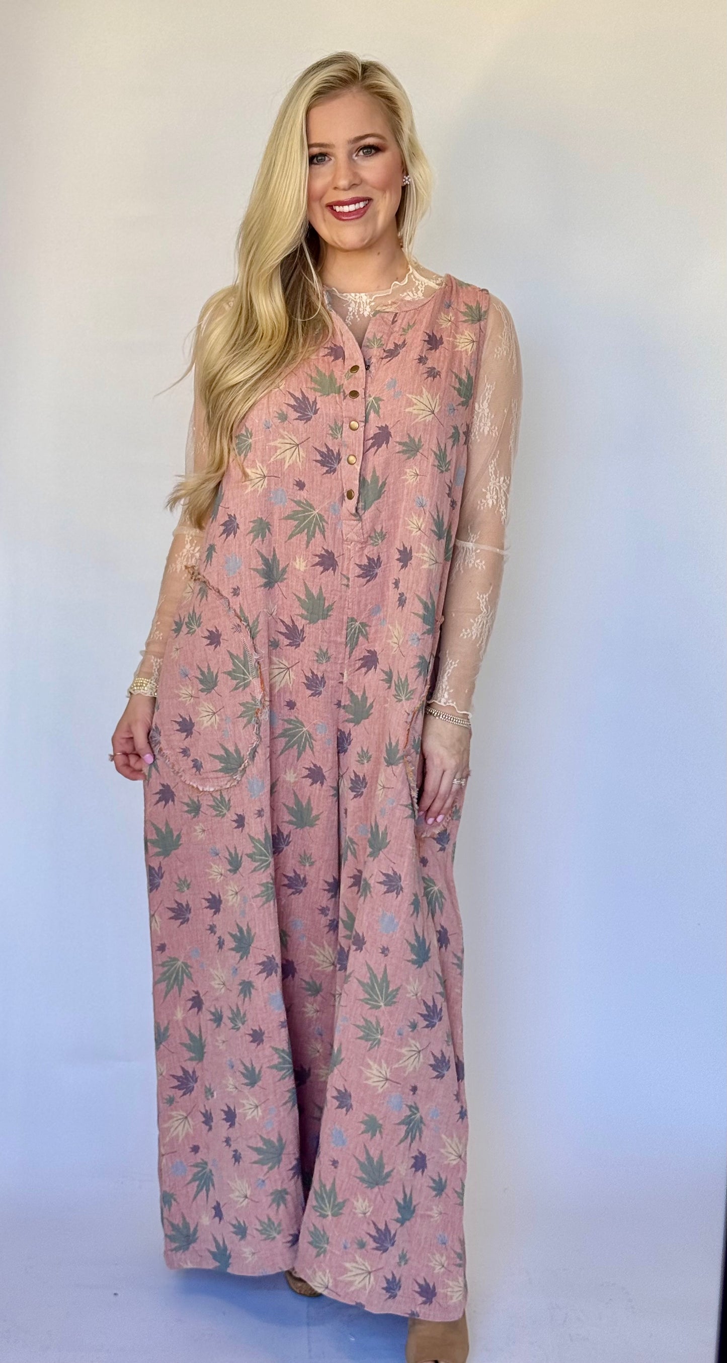 Oli and Hali floral gauze reversible jumper