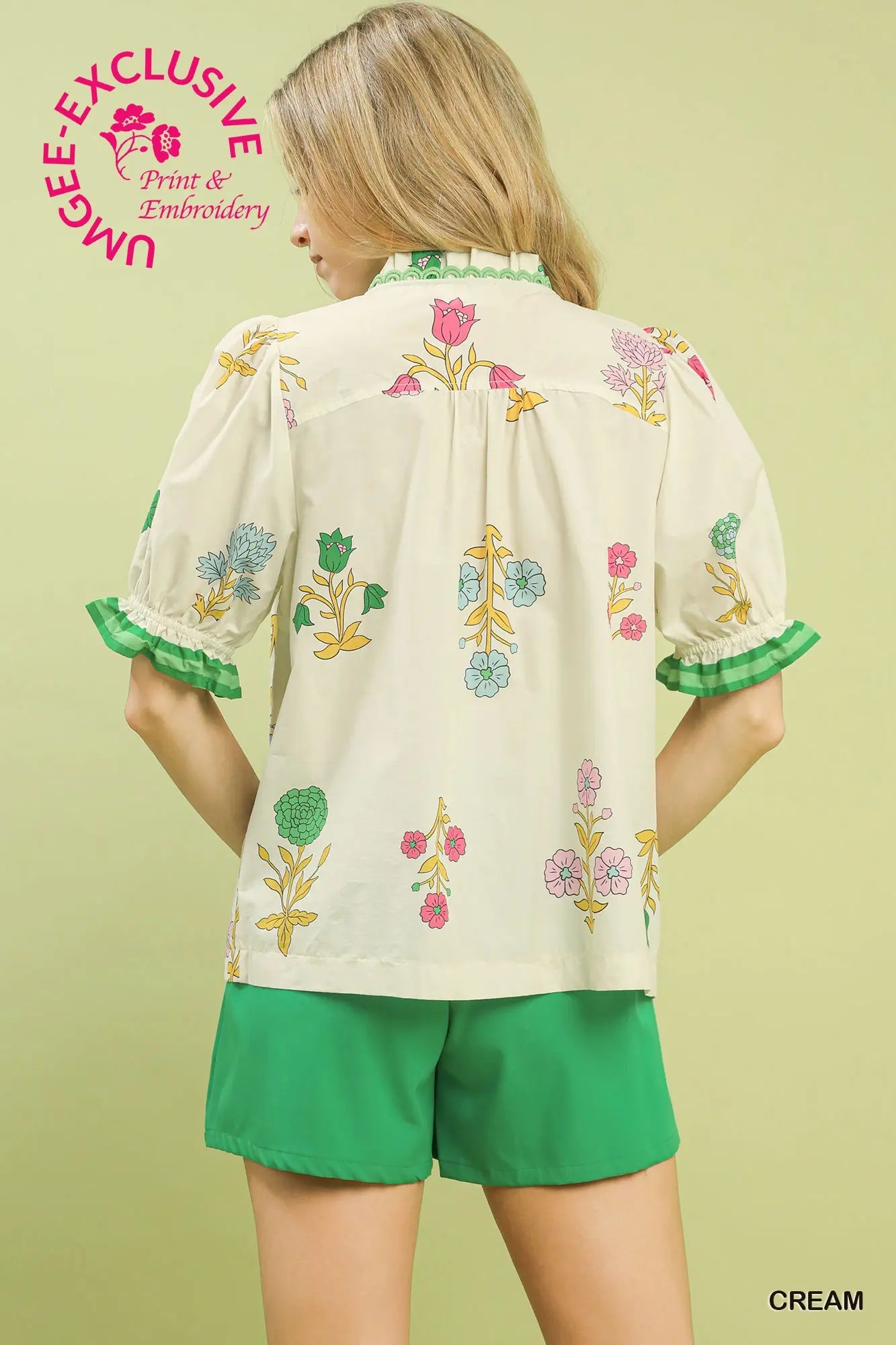 Umgee floral cream mix top