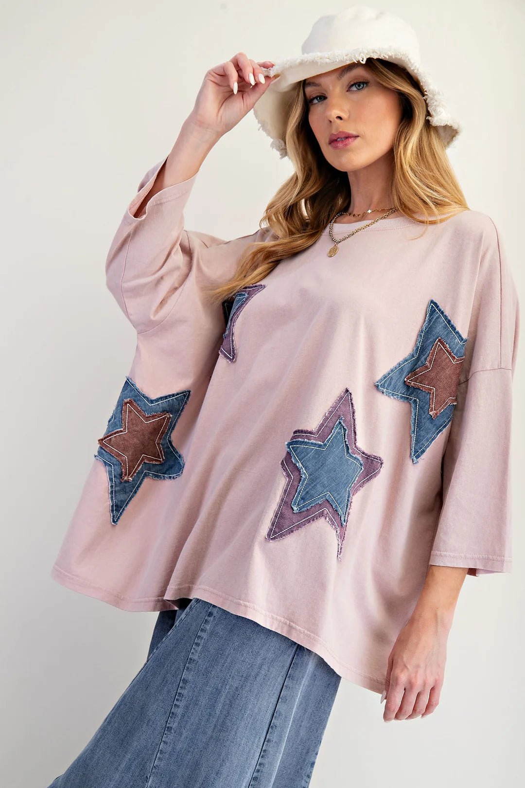 Easel star patch oversized top