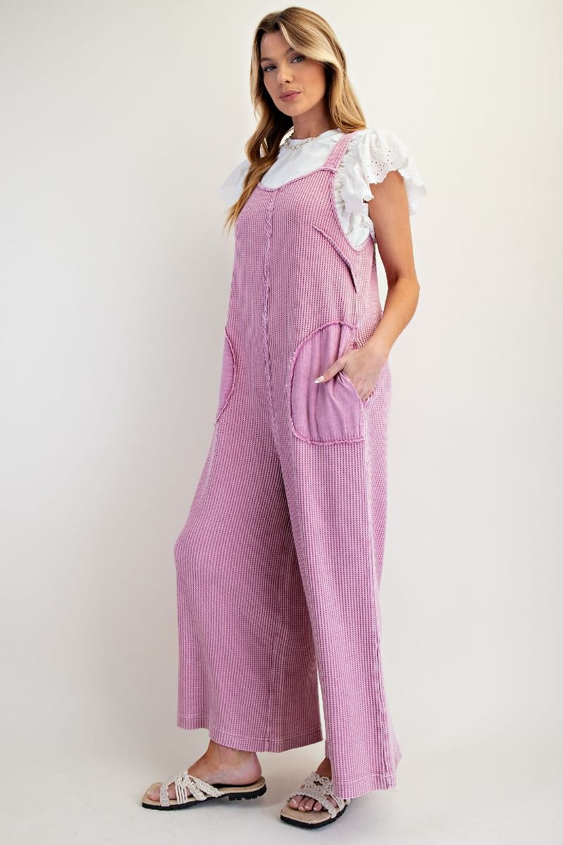 Easel waffle knit pink jumper
