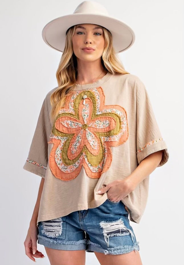 Easel patchwork flower tops