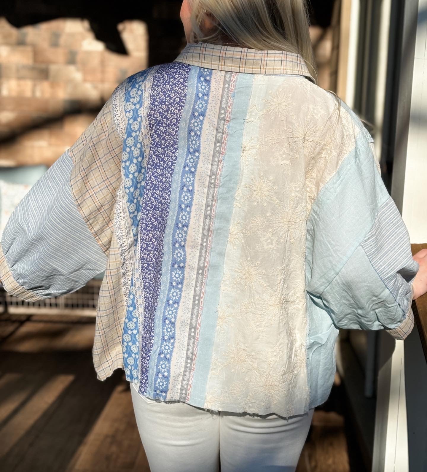 Oli and Hali patchwork button down