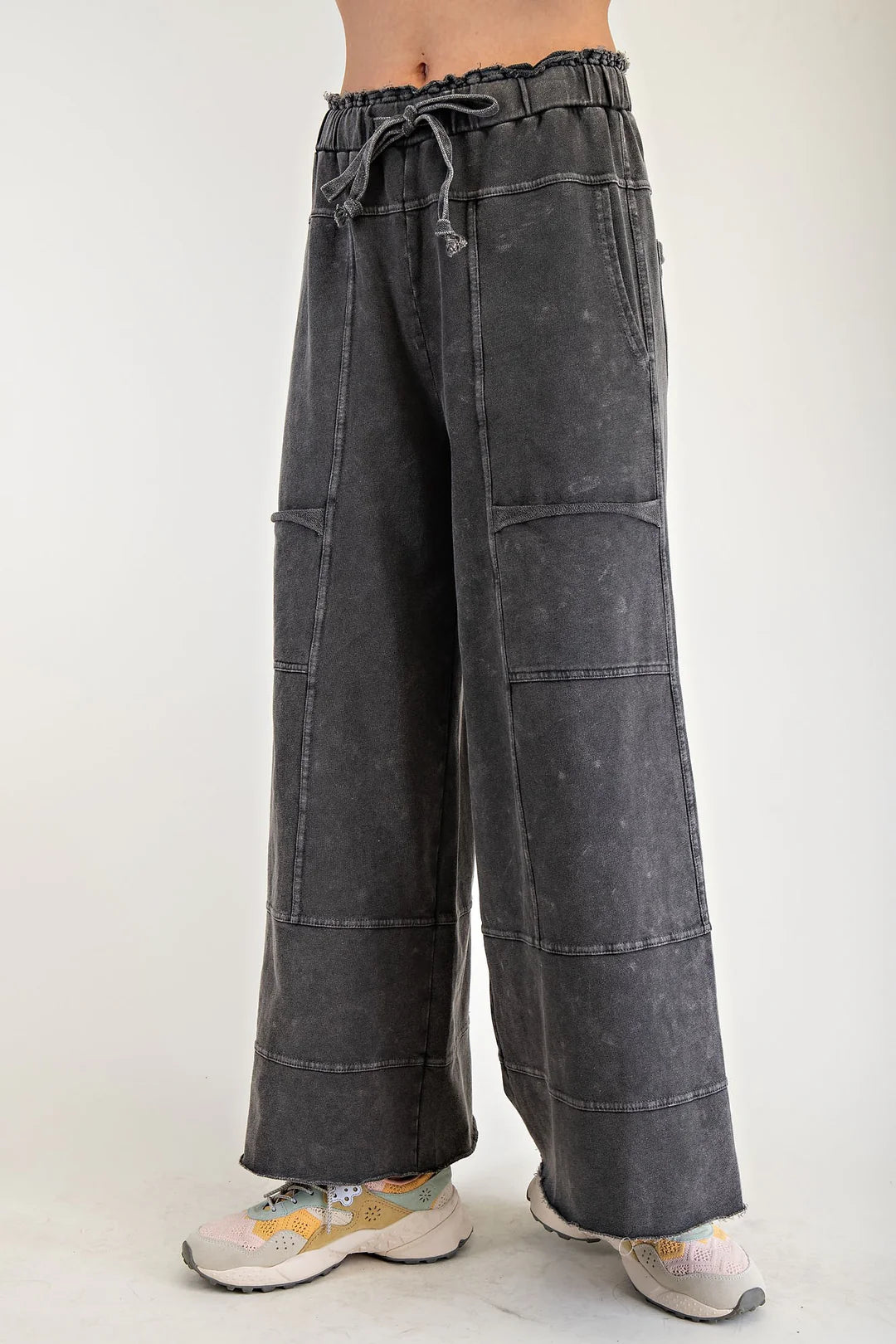 Easel wide leg mineral wash pants