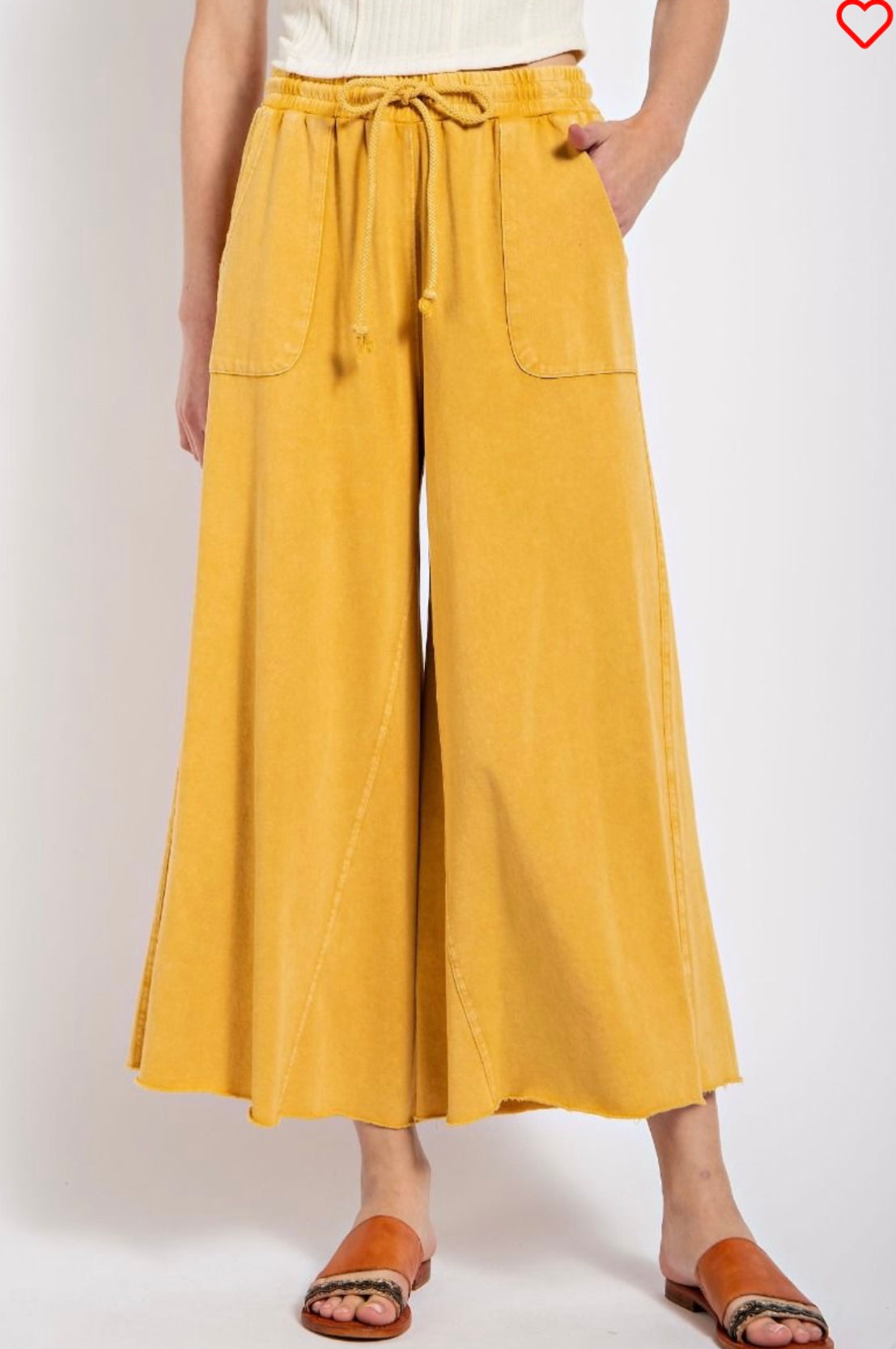 Easel mineral washed wide leg pants