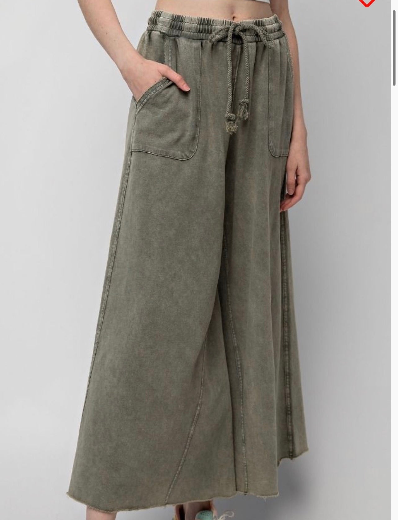 Easel mineral washed wide leg pants