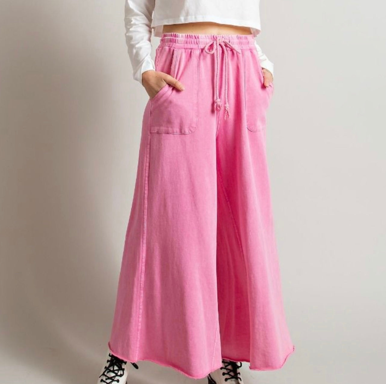 Easel mineral washed wide leg pants