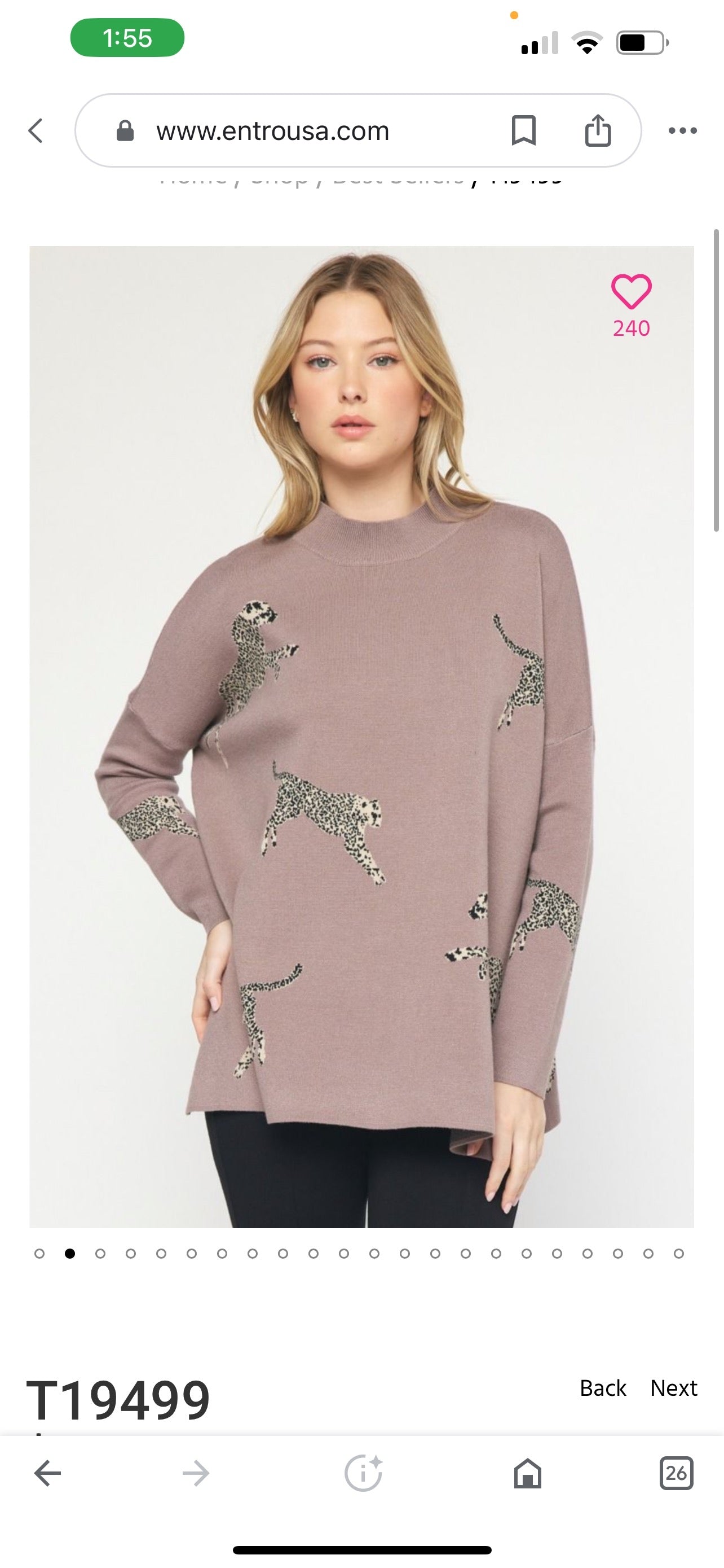 Entro cheetah sweaters
