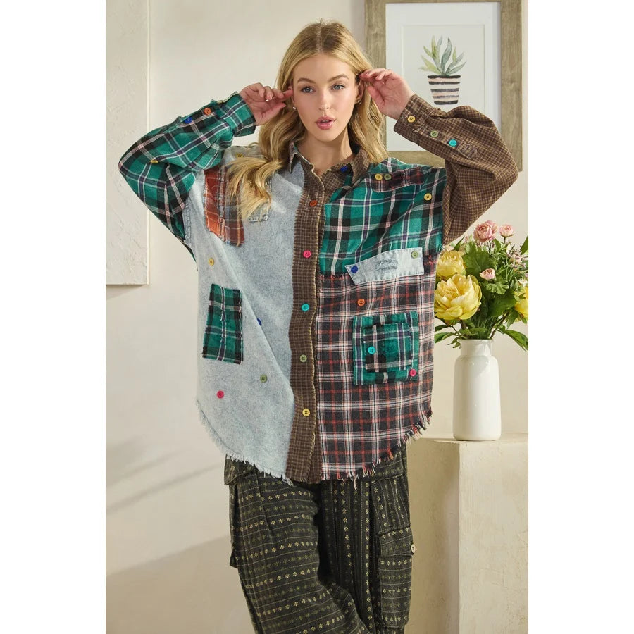 Oli and Hali plaid button down