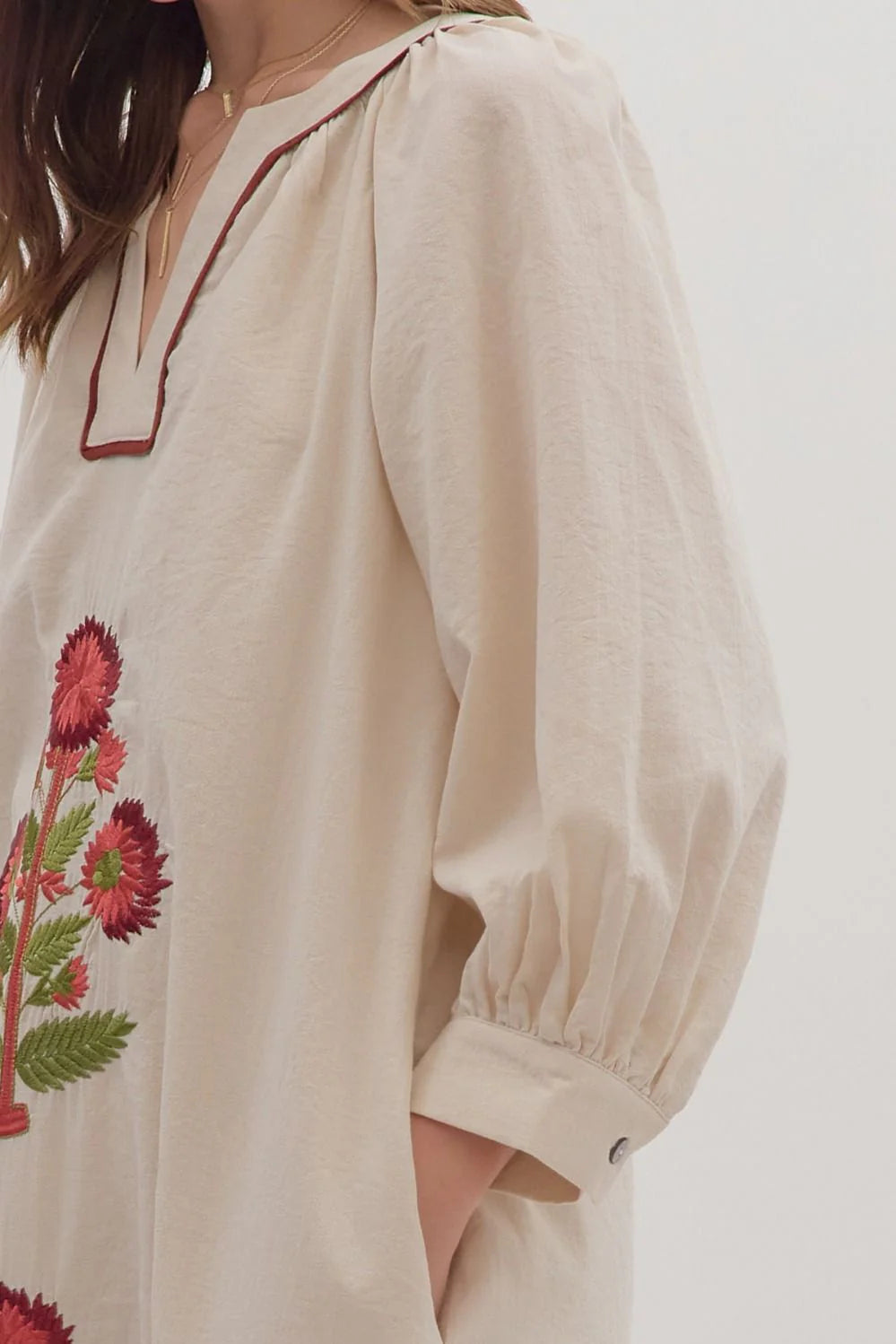 Entro embroidered midi dress