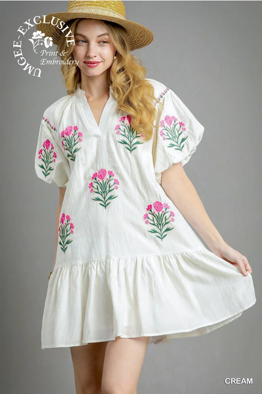 Umgee floral embroidered dress