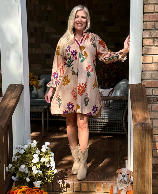 Umgee taupe fall dreams dress