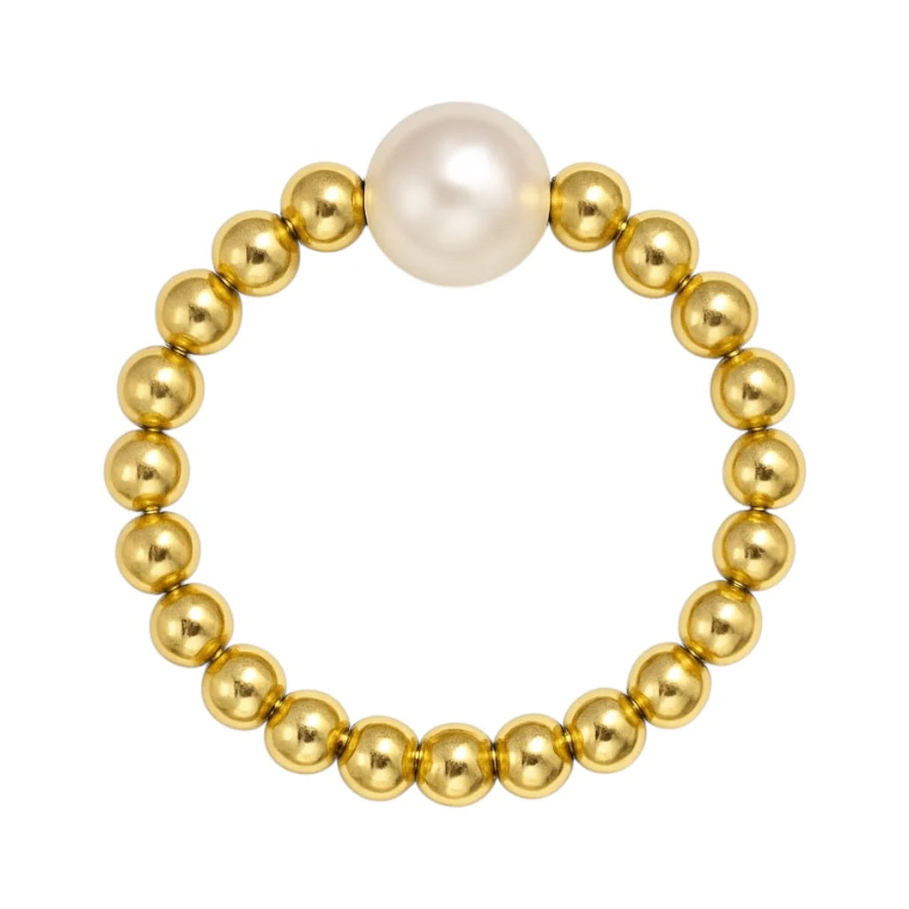 AUDREY | BEADED STRETCHY RING WITH PEARLS