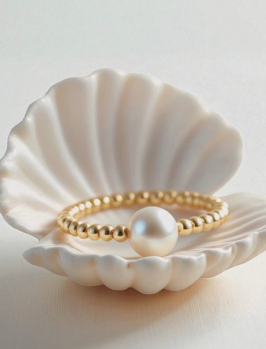AUDREY | BEADED STRETCHY RING WITH PEARLS