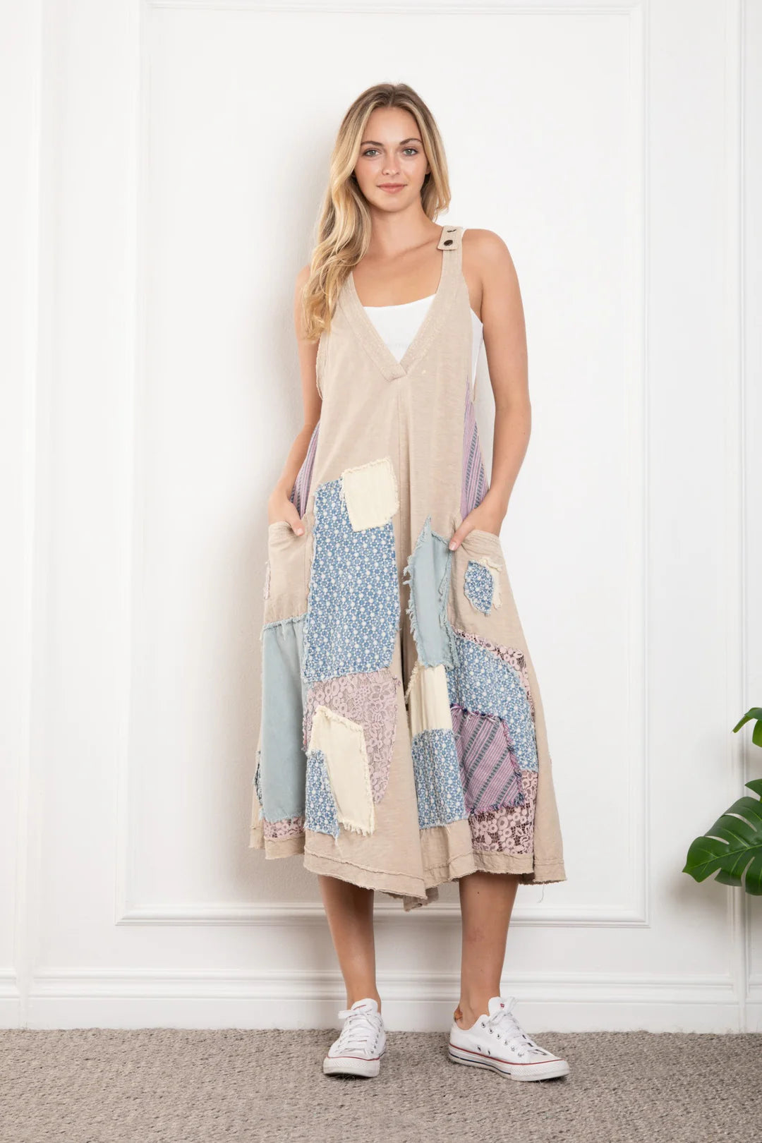 Blue velvet patchwork jumpers