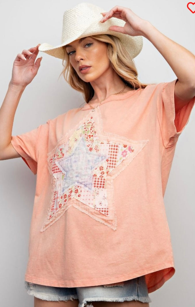 Easel star patchwork tee