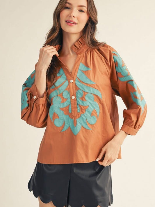 Jodifl Baroque Applique Detail Top