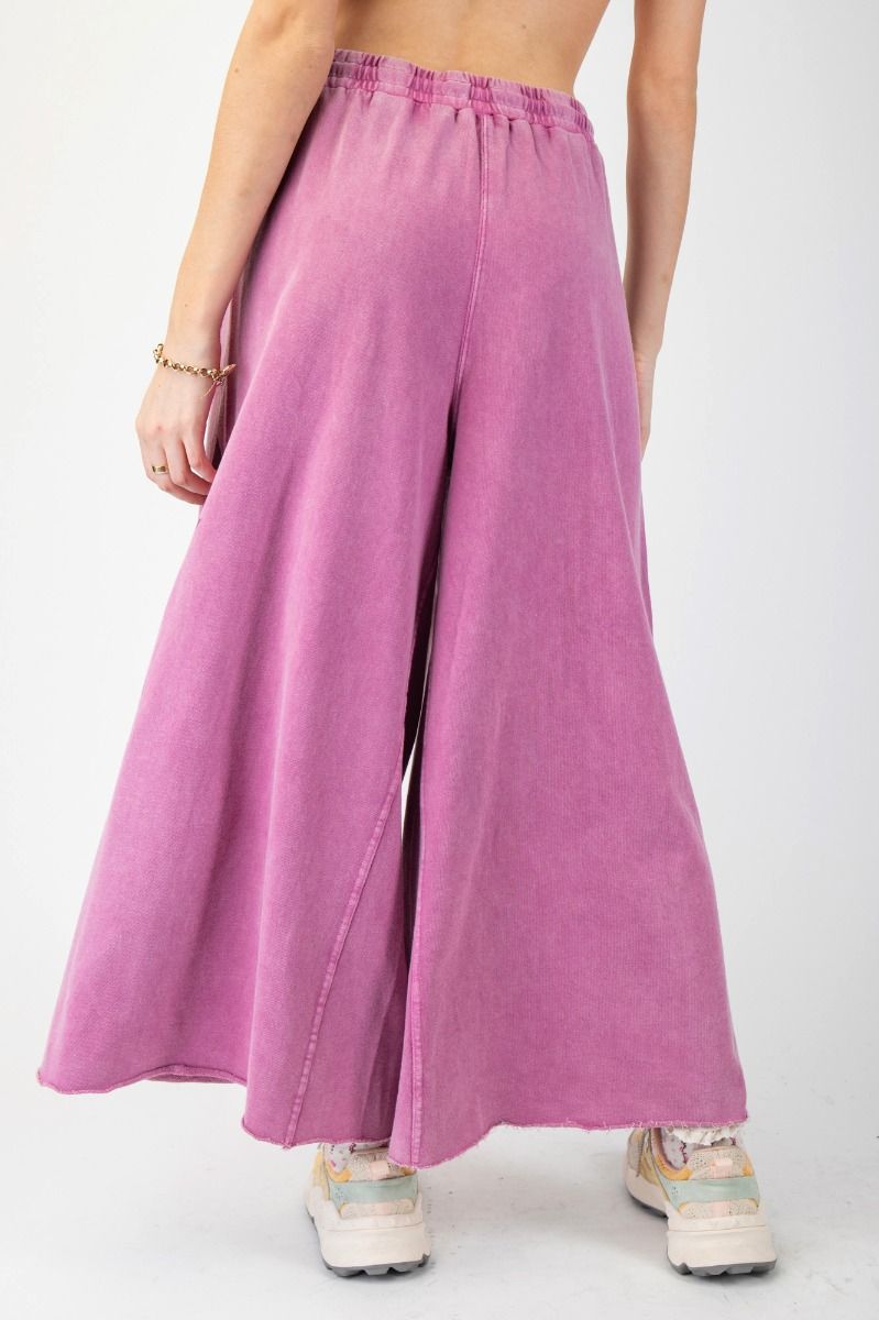 Easel Star patchwork wide leg mineral wash pants